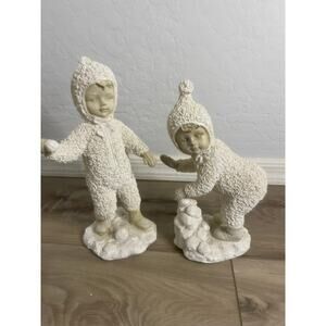 Snow babies figurines, snowball fight. By Winston Marketing Group